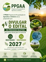 PPGAA DIVULGARÁ EM BREVE SEU EDITAL PARA NOVOS ALUNOS 2027 - MESTRADO E DOUTORADO